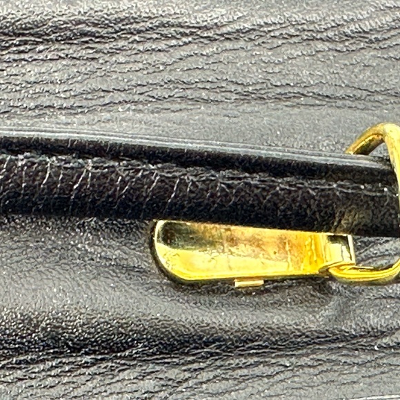 Etienne AIGNER Vintage Genuine Soft Buttery Leather Woven Crossbody Black Bag - Picture 14 of 16